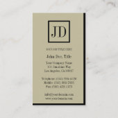 YourJobTitle Squareモノグラムタンブラック 名刺 (裏面)