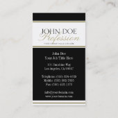 YourJobTitle W/Bの金ゴールドのボーダーかカスタマイズ可能な原稿 名刺 (裏面)