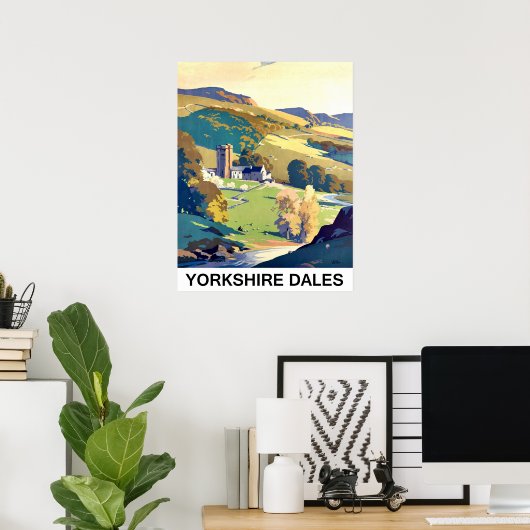 Yourkshire Dalesの風景、ヴィンテージ旅行 ポスター (ホームオフィス)