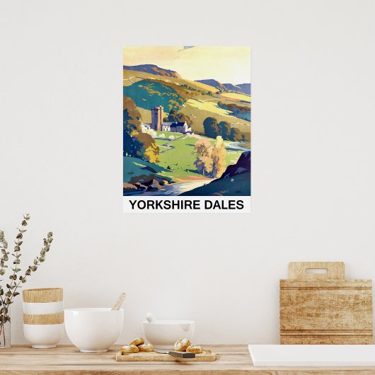 Yourkshire Dalesの風景、ヴィンテージ旅行 ポスター (キッチン)