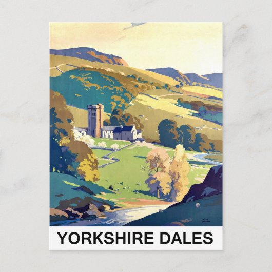 Yourkshire Dalesの風景、ヴィンテージ旅行 ポストカード (正面)