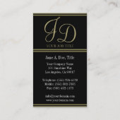 YourProfessionのファンシーな黒か金ゴールドは縞で飾ります 名刺 (裏面)