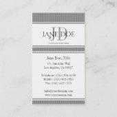 YourProfessionのモノグラムの銀の点か白書 名刺 (裏面)