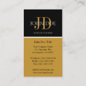 YourProfessionのモノグラムの黒いですかイエロー・ゴールド 名刺 (裏面)