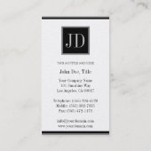 YourProfessionプラチナBlkか銀製の正方形のモノグラム 名刺 (裏面)