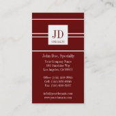 YourSpecialtyの暗いさくらんぼのストライプのペンダントGoldPaper 名刺 (裏面)