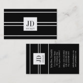 YourSpecialty黒くストライプのな吊り下げ式プラチナ紙 名刺 (正面/裏面)