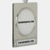 YourWebSite.com シルバープレートバナーオーナメント (右)