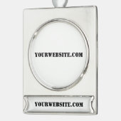 YourWebSite.com シルバープレートバナーオーナメント (左)