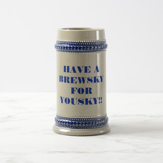 YOUSKYのためのBREWSKYを持って下さい!! ビールジョッキ (中央)