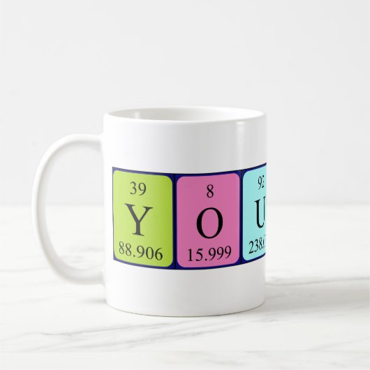 Youssef定期的なテーブル名mug コーヒーマグカップ (左)