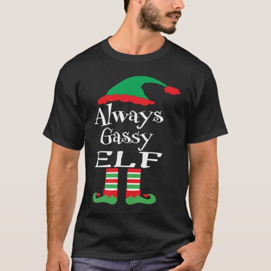 Youth Always Gassy Elf  Family Christmas Matching Tシャツ (正面)