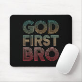 Youth Boy God First Bro Funny Christian God Brothe マウスパッド (マウス)