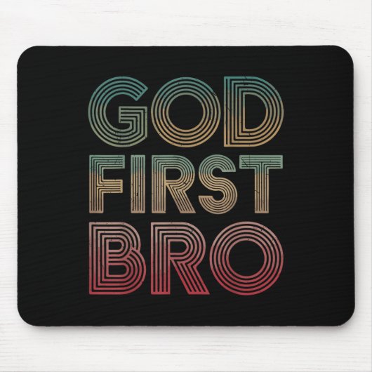 Youth Boy God First Bro Funny Christian God Brothe マウスパッド (正面)