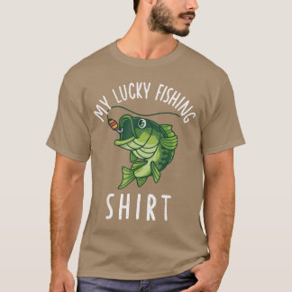 Youth Boy My Lucky Fishing Funny Bass Fish Dad Gif Tシャツ