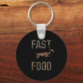 Youth Boys Camo Deer Hunting Fast Food Funny Hunti キーホルダー (正面)