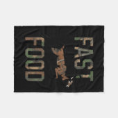 Youth Boys Camo Deer Hunting Fast Food Funny Hunti フリースブランケット (正面(横))