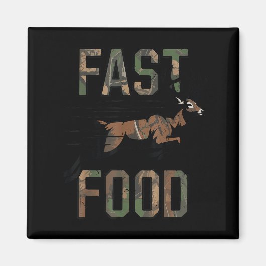 Youth Boys Camo Deer Hunting Fast Food Funny Hunti マグネット (正面)