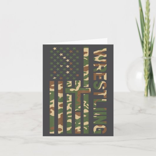 Youth Camo Wrestling American Flag Us Patriotic Bo カード (正面)