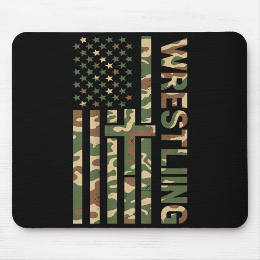 Youth Camo Wrestling American Flag Us Patriotic Bo マウスパッド (正面)