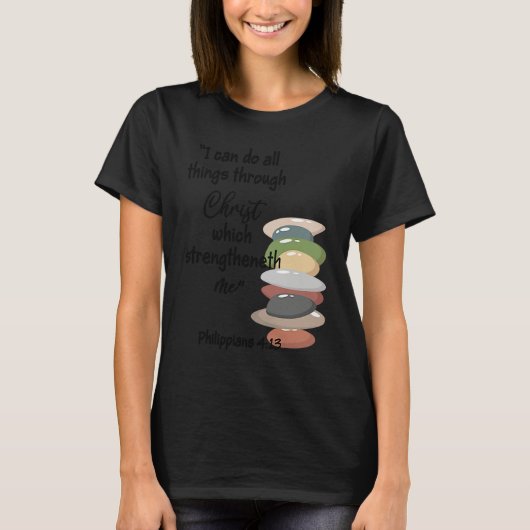 Youth Can Do All things I Bible YM Verse YW Religi Tシャツ (正面)