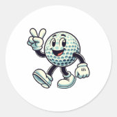 Youth Golf Player Boys Golf Funny  ラウンドシール (正面)