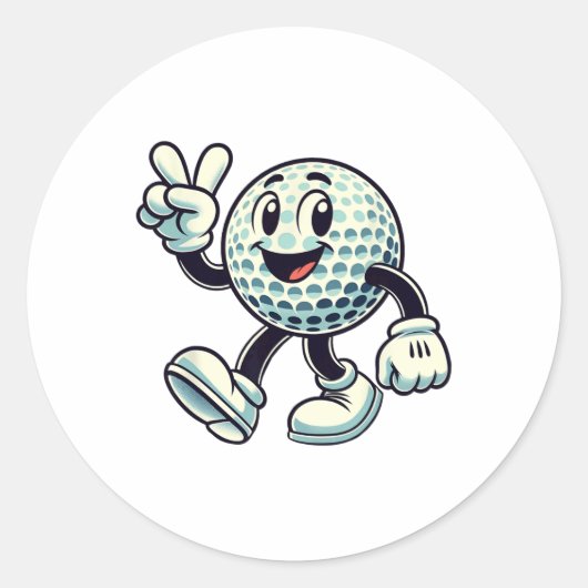 Youth Golf Player Boys Golf Funny  ラウンドシール (正面)