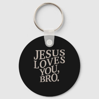 Youth Jesus Loves You Bro Funny Christian Boy Kids キーホルダー