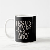 Youth Jesus Loves You Bro Funny Christian Boy Kids コーヒーマグカップ (左)