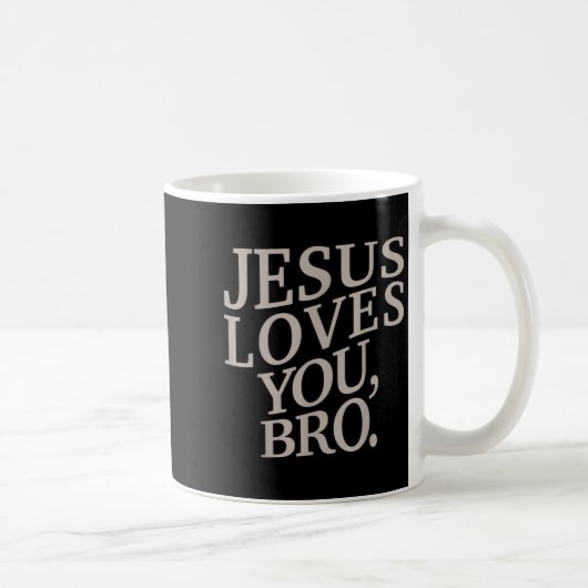 Youth Jesus Loves You Bro Funny Christian Boy Kids コーヒーマグカップ (右)