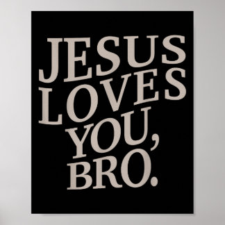 Youth Jesus Loves You Bro Funny Christian Boy Kids ポスター