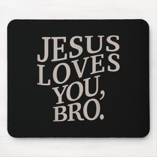 Youth Jesus Loves You Bro Funny Christian Boy Kids マウスパッド (正面)