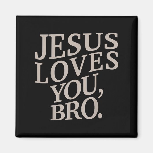 Youth Jesus Loves You Bro Funny Christian Boy Kids マグネット (正面)