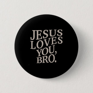 Youth Jesus Loves You Bro Funny Christian Boy Kids 缶バッジ