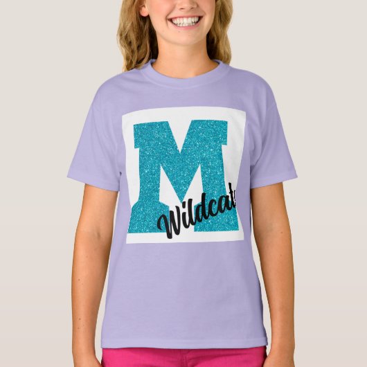 Youth Mohave Wildcats -グリッター'M' Tシャツ (正面)