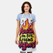Youth motivational quote エプロン (着用した状態)