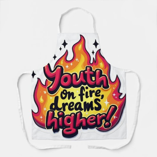 Youth motivational quote エプロン (正面)