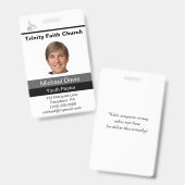 Youth Pastor Photo ID バッジ (正面＆裏面)