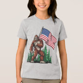 Youth Patriotic American Flag Graphic Celebration  トライブレンドＴシャツ (正面)