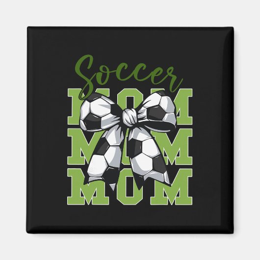 Youth Soccer Mom Coquette Bow Cute Sister Toddler  マグネット (正面)