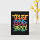 Youth Trust God Bro Funny Christian Boy Son Brothe カード (黄色い花)