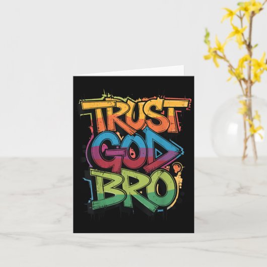 Youth Trust God Bro Funny Christian Boy Son Brothe カード (黄色い花)