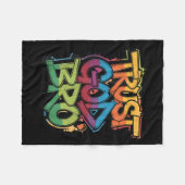 Youth Trust God Bro Funny Christian Boy Son Brothe フリースブランケット (正面(横))