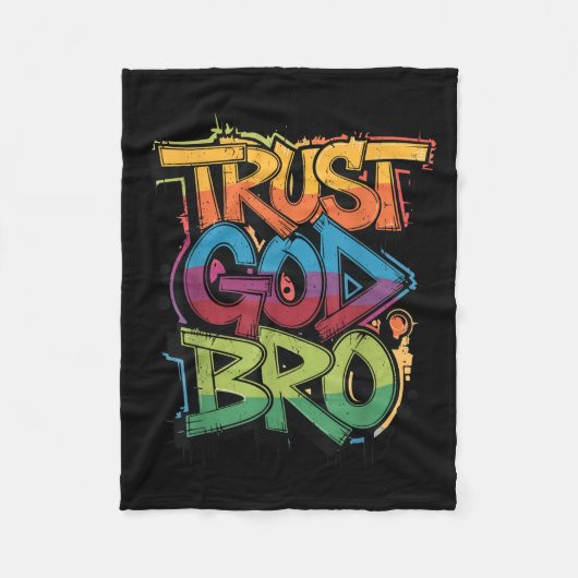 Youth Trust God Bro Funny Christian Boy Son Brothe フリースブランケット (正面)