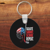 Youth Usa Ice Hockey Jersey Ice Boys Hockey Birthd キーホルダー (正面)