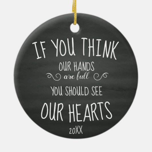 YouThinkが私達の手完全な…大家族なら セラミックオーナメント (裏面)