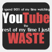 YouTubeの視聴 スクエアシール (正面)