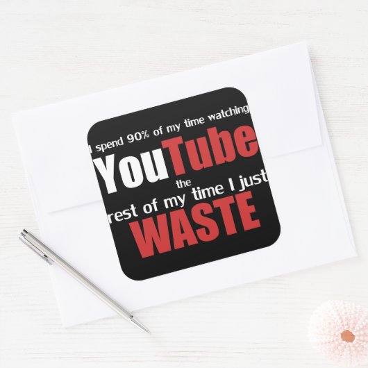 YouTubeの視聴 スクエアシール (封筒)