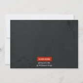 YouTubeをテーマにしたパーソナライズされた結婚式の招待状 招待状 (裏面)