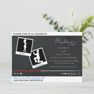 YouTubeをテーマにしたパーソナライズされた結婚式の招待状 招待状